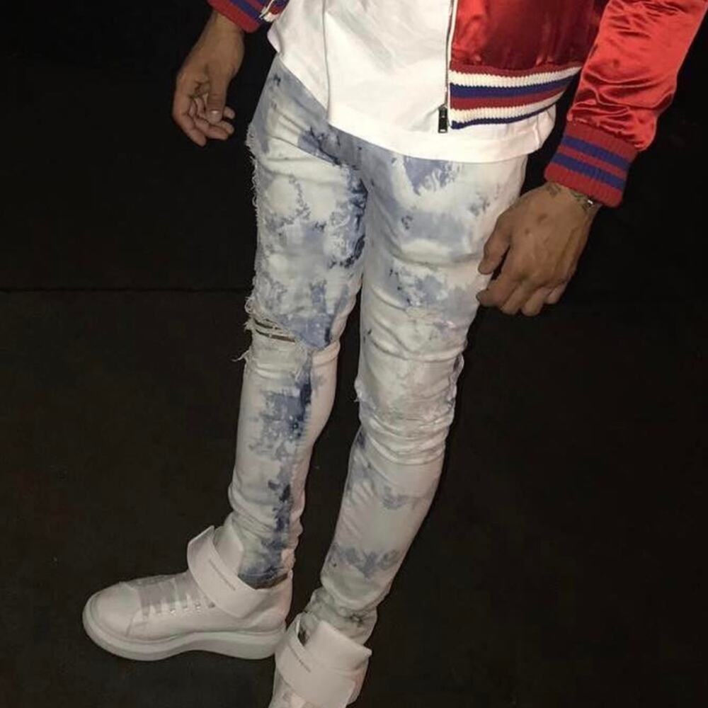 Amiri thrasher acid wash white cloud skinny jeans sz 32 - Picture 1 of 10